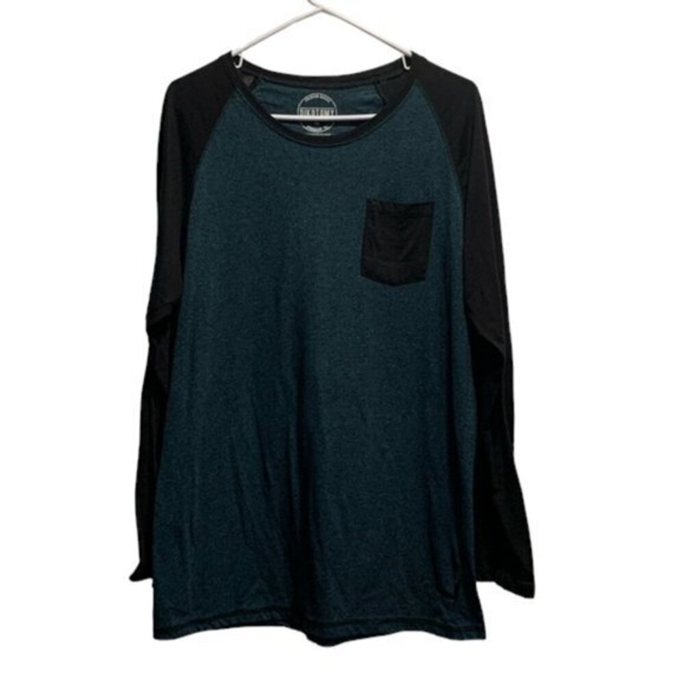 Dikotomy Premium Teal Black L/S Raglan Standard Fit Shirt Size XL EUC #1460